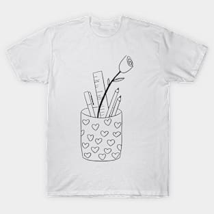 Rose & Pencil Cup T-Shirt